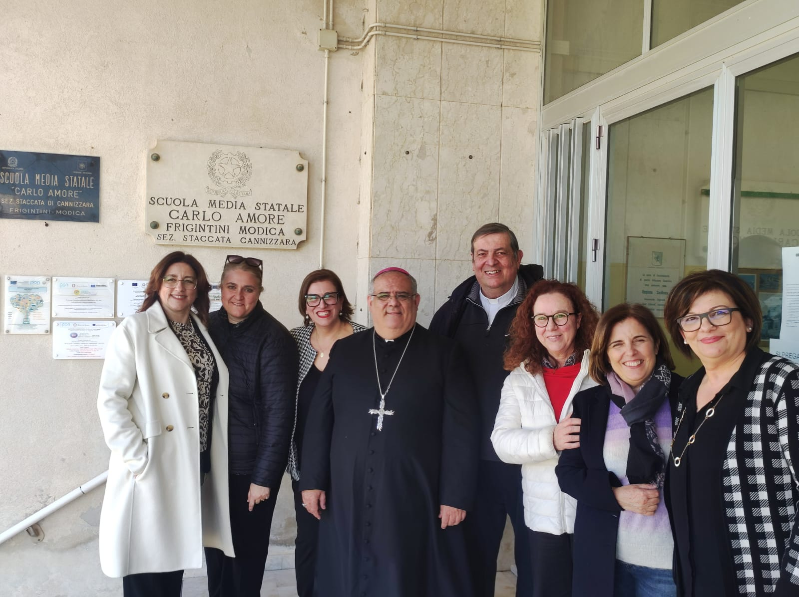 Modica: al Plesso Cannizzara gioia e commozione per la visita del Vescovo di Noto