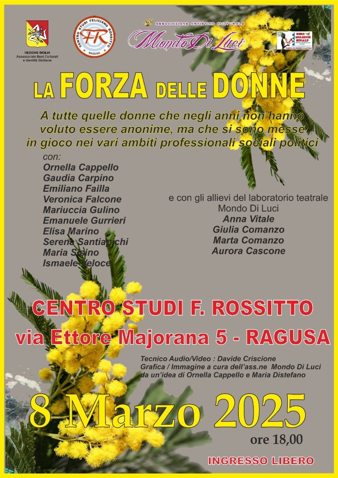 La Forza delle Donne: al Centro Studi Rossitto una serata per celebrare l’8 marzo