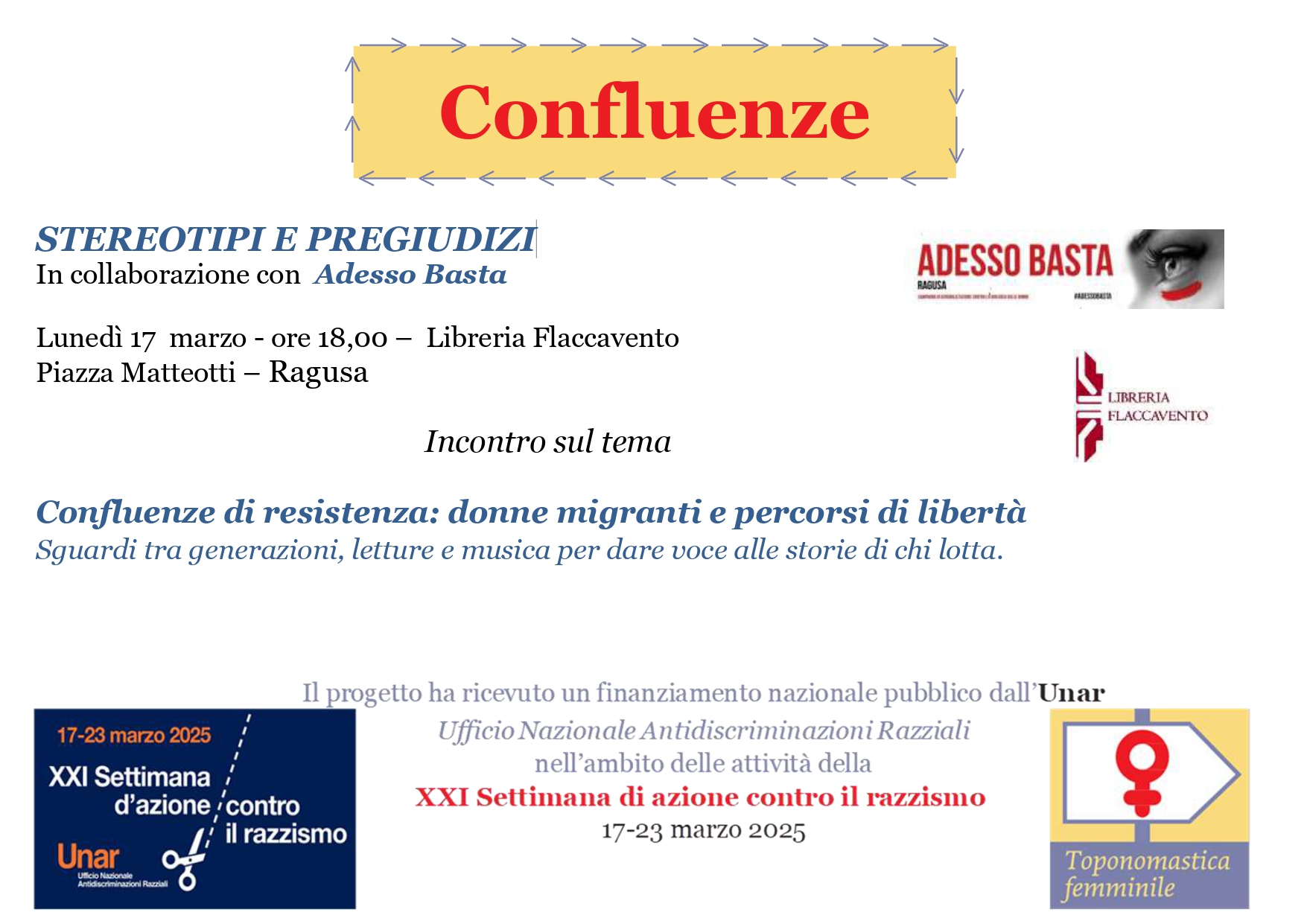Settimana d’Azione contro il Razzismo: a Ragusa due eventi tra memoria, diritti e resistenza