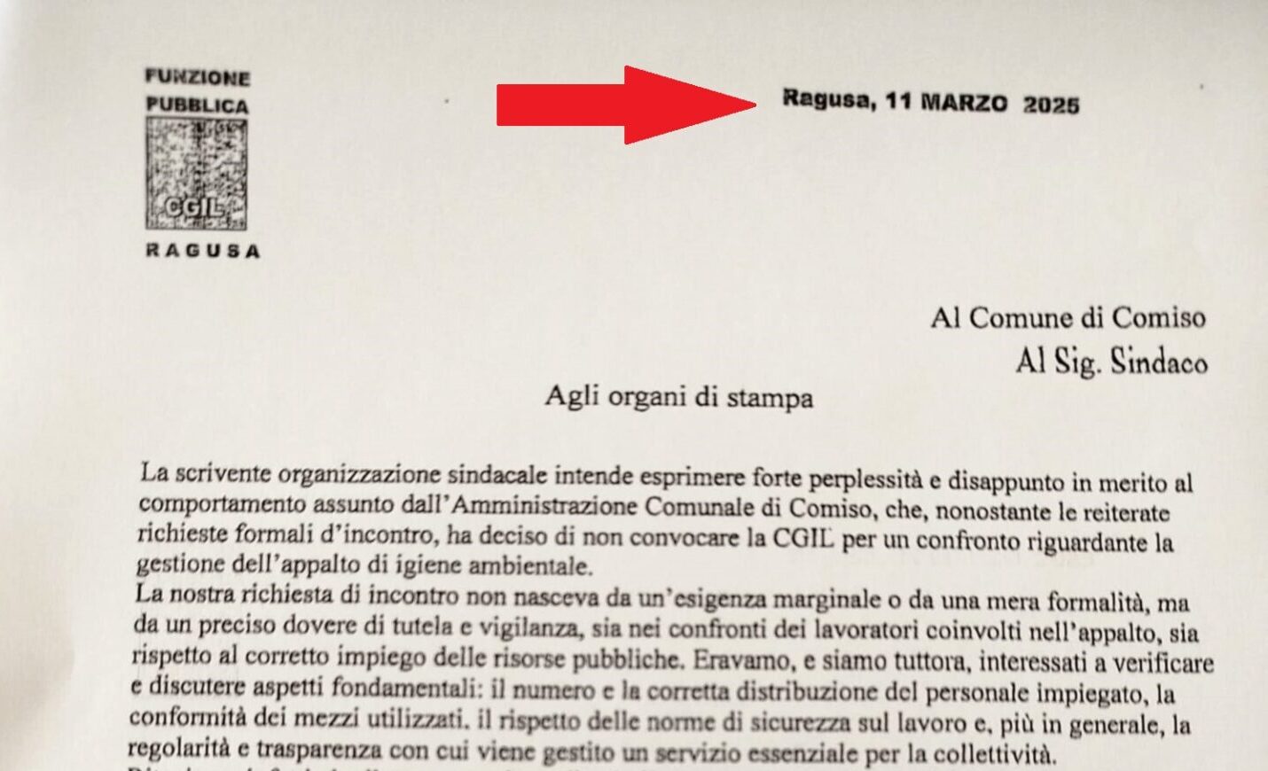 Gestione appalto igiene ambientale a Comiso: l’assessore Alfano replica ai mugugni della CGIL