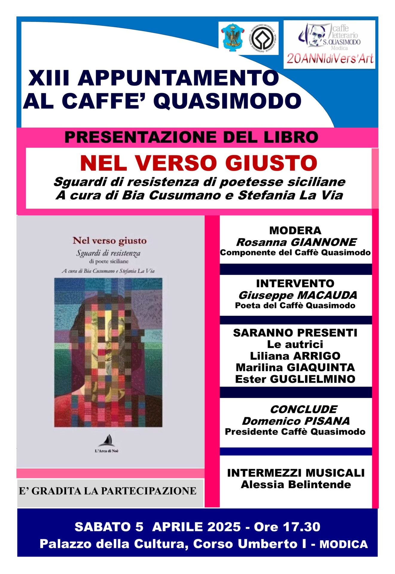 Caffè Letterario Quasimodo, incontro con le poetesse Arrigo, Giaquinta e Guglielmino