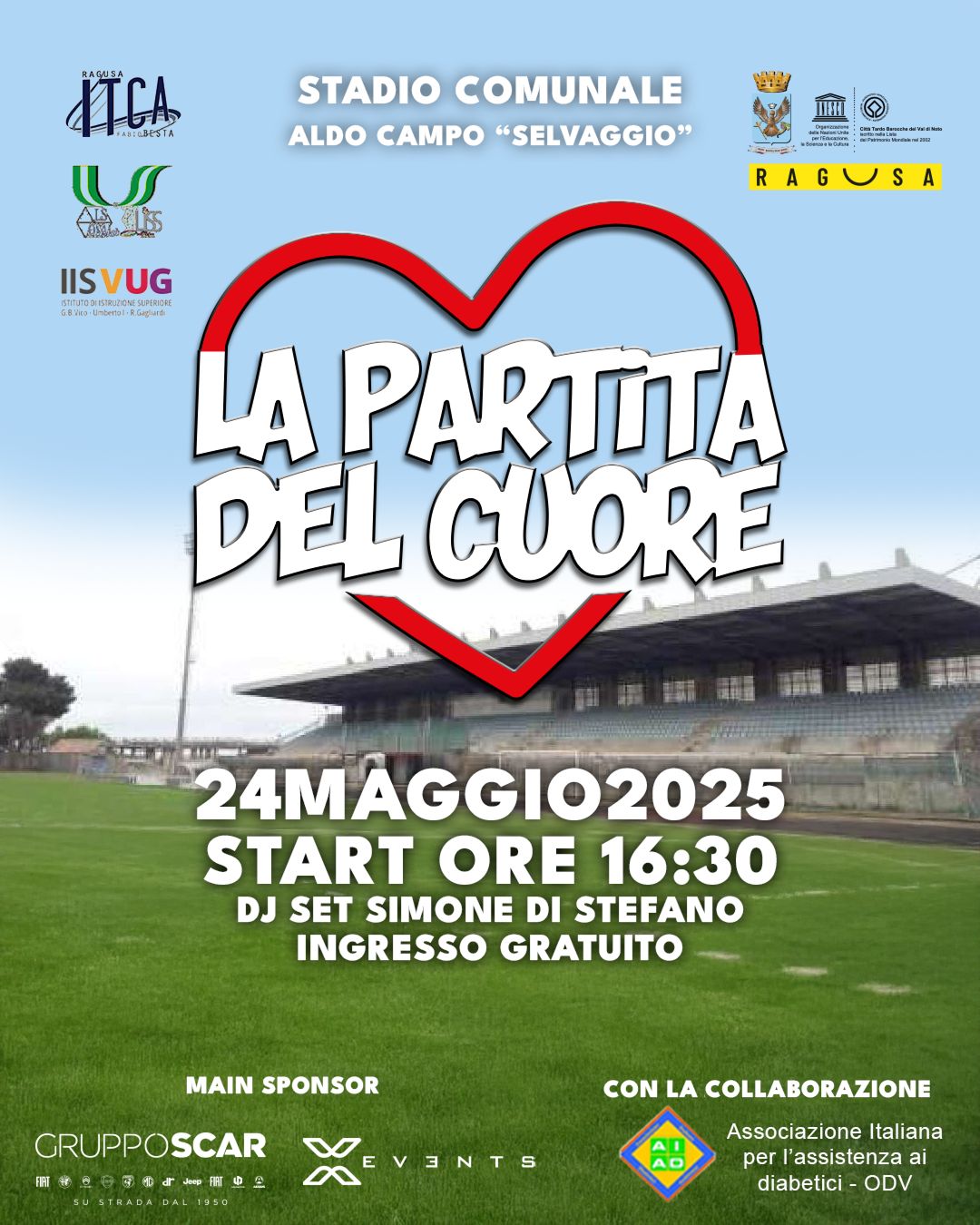 Partita del Cuore a Ragusa, è tutto pronto. Firrincieli: “L’Aiad tra i protagonisti”
