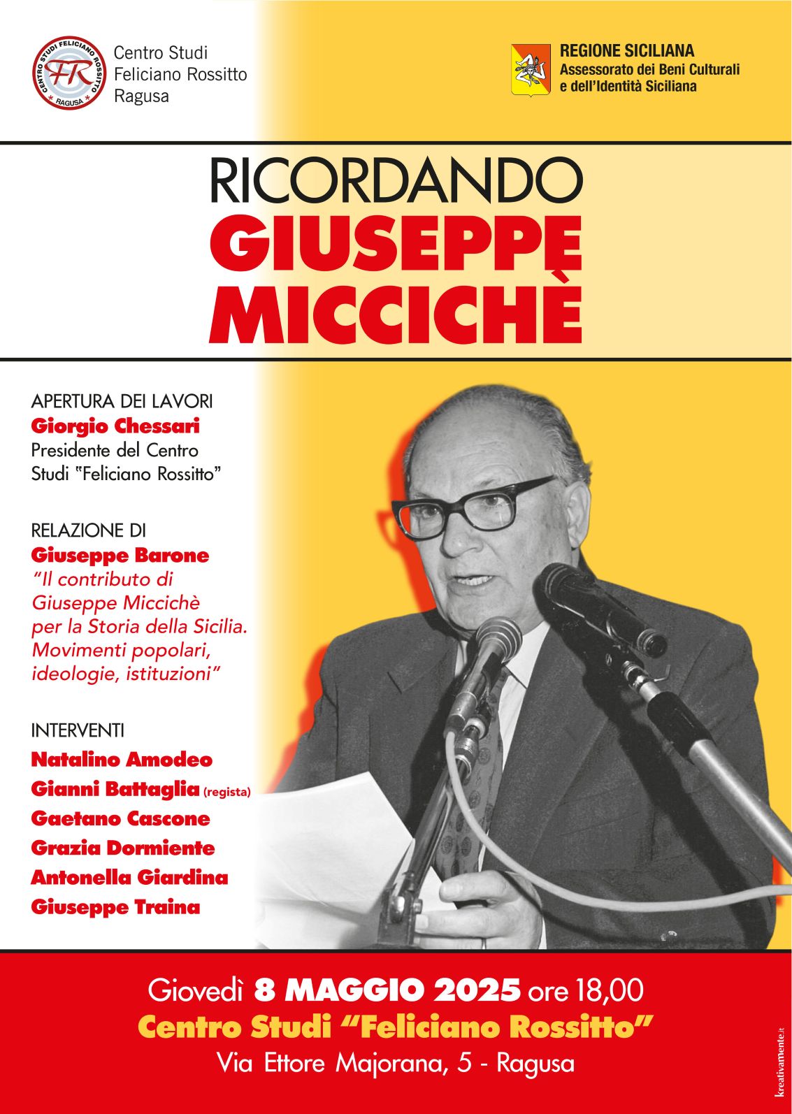 Giuseppe Miccichè, una vita per la storia e la cultura siciliana, il ricordo a Ragusa