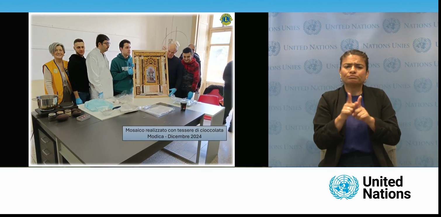 Il mosaico del cioccolato di Modica presentato all’ONU come eccellenza dei Lions italiani