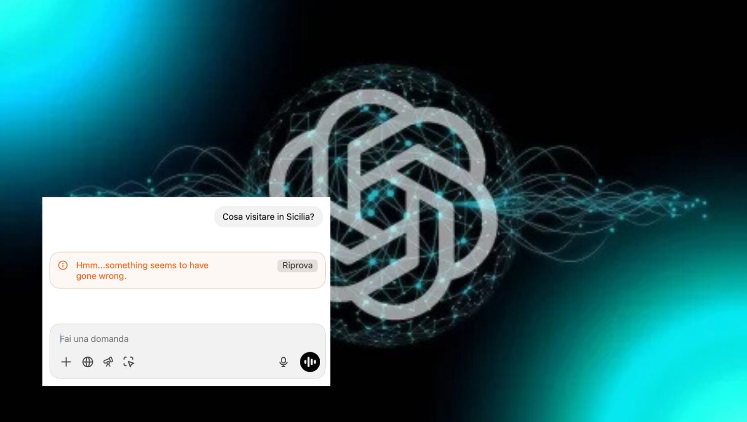 Chat GPT down, l’AI di Open AI non funziona oggi in tutto il mondo