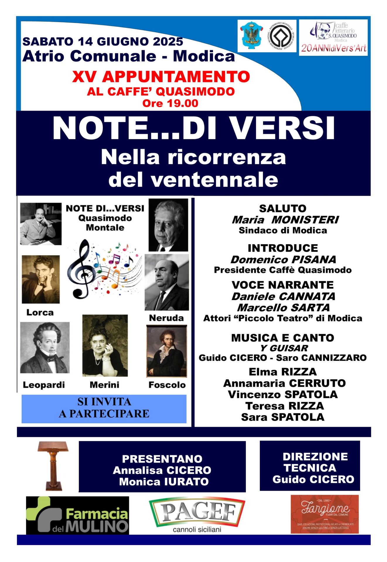 Modica, serata di poesia e musica al Quasimodo nella ricorrenza del ventennale (Video)