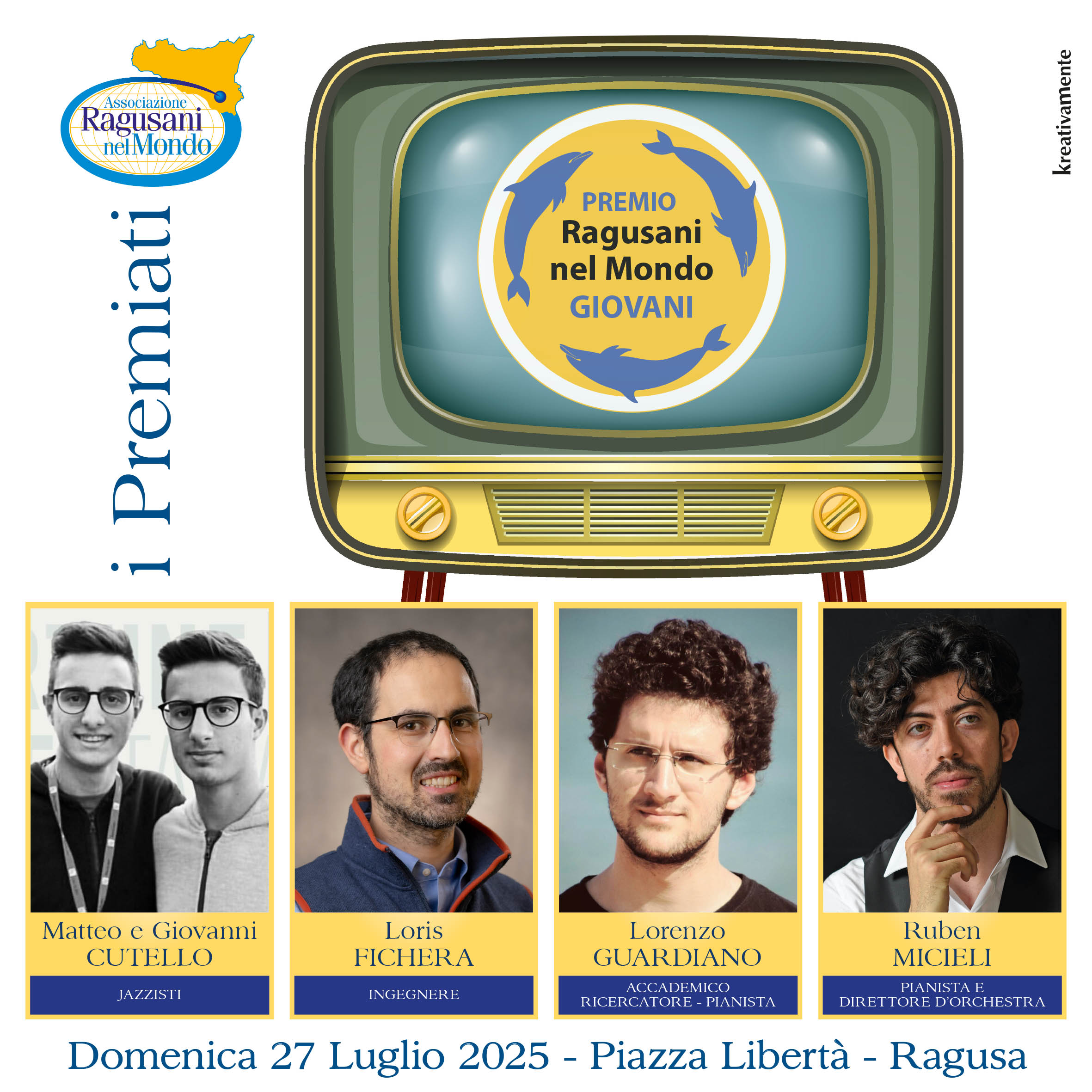 Premio Ragusani nel Mondo: svelati i nomi dei “Giovani” per la 30ª edizione del 26 e 27 luglio