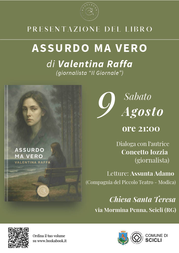 Il giallo thriller “Assurdo ma vero” della giornalista Valentina Raffa approda a Scicli