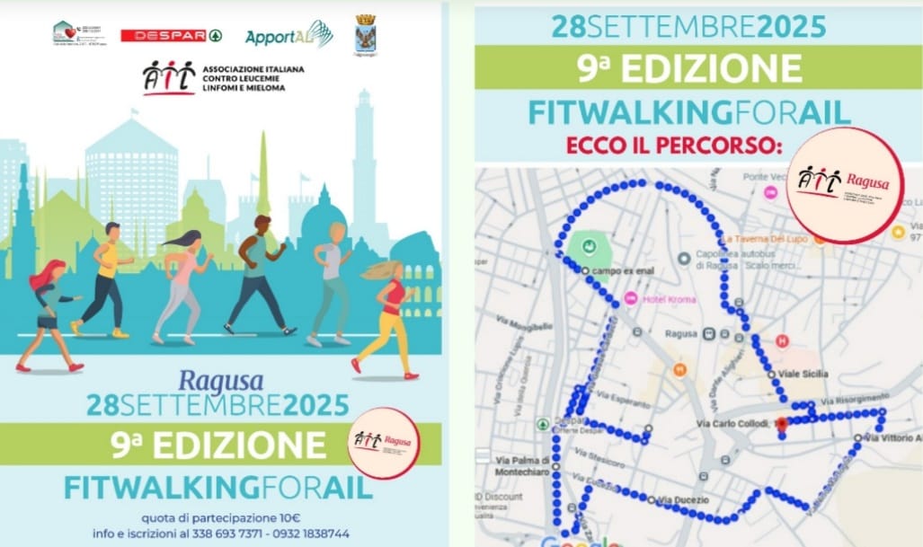 Fitwalking for AIL a Ragusa: domenica 28 settembre, la camminata solidale