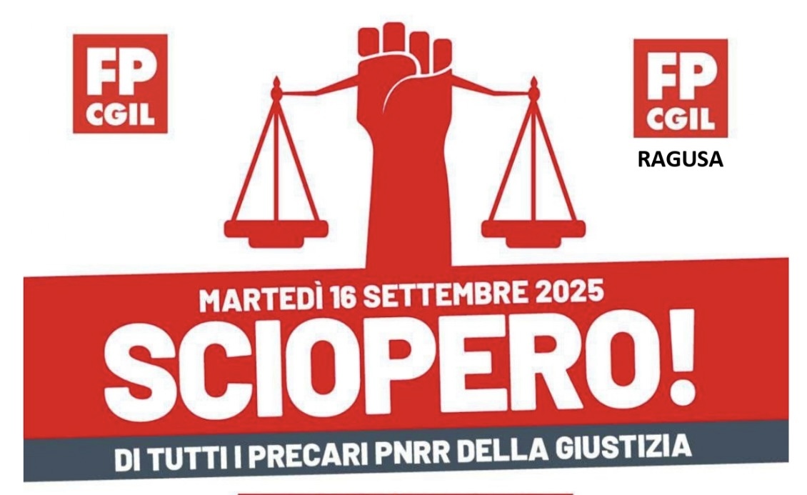 Anche Ragusa aderirà martedì allo sciopero della Cgil di tutti i precari PNRR della giustizia