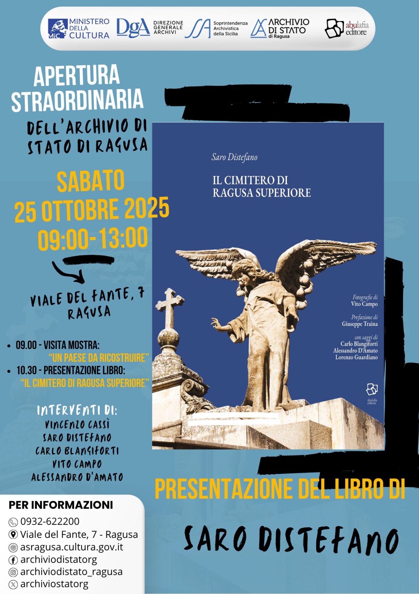 Saro Distefano presenta il suo nuovo libro: “Il cimitero di Ragusa superiore”