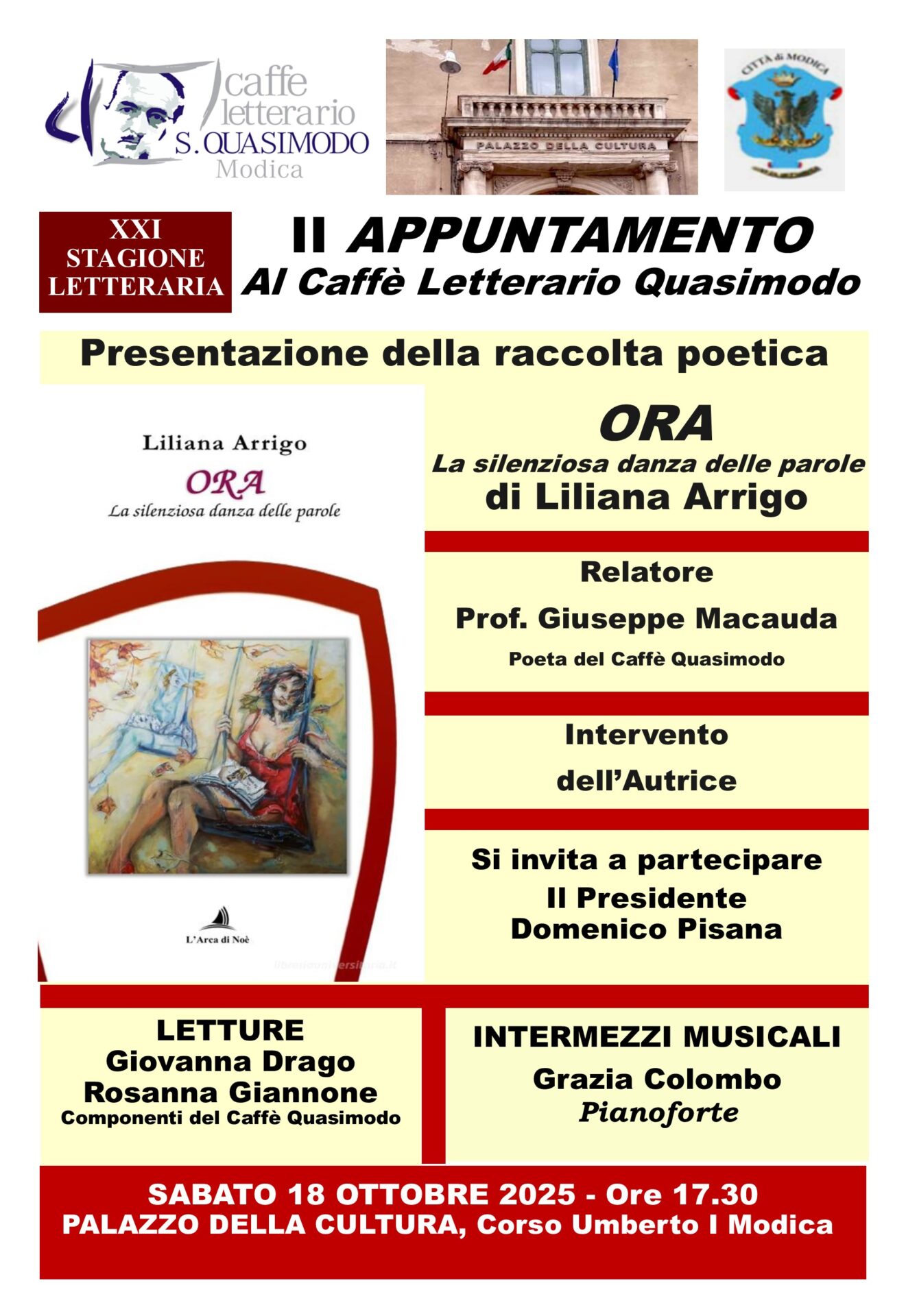 La poetessa Liliana Arrigo ospite del Caffè Quasimodo di Modica