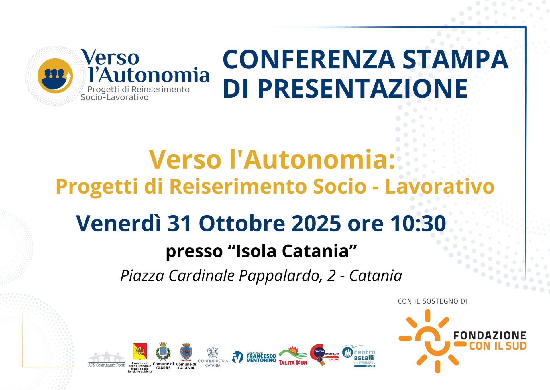 “Verso l’autonomia” il nuovo progetto dalla Fondazione con il Sud per una seconda possibilità