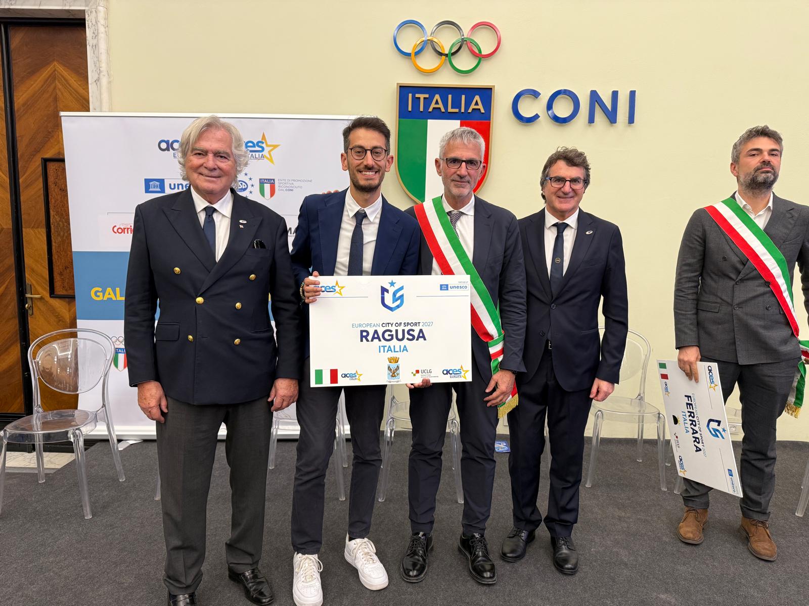 Ragusa premiata tra le città europee dello sport a Roma