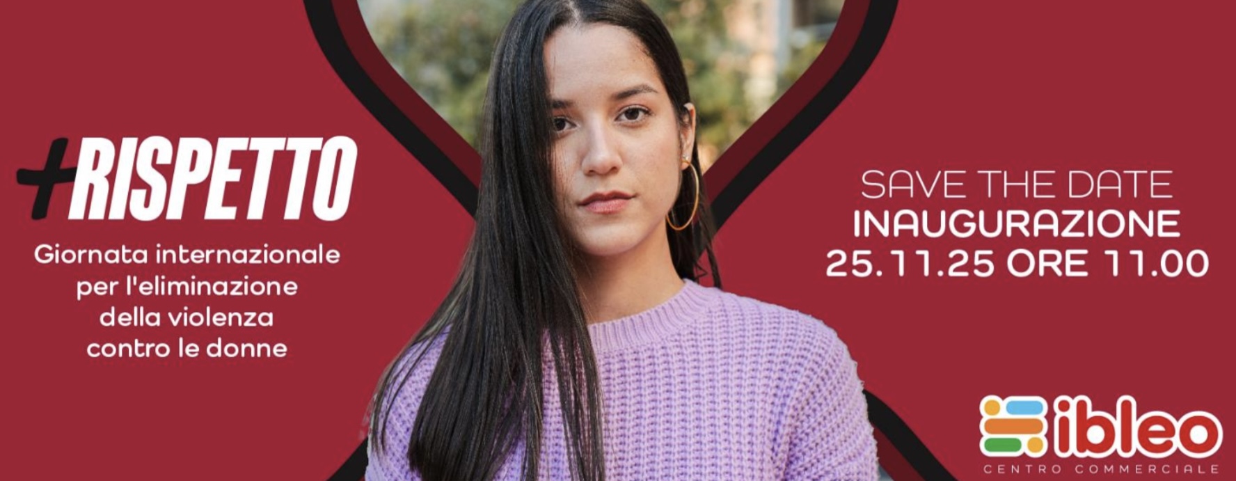 Ragusa, 25 novembre, una panchina rossa al Centro Commerciale Ibleo