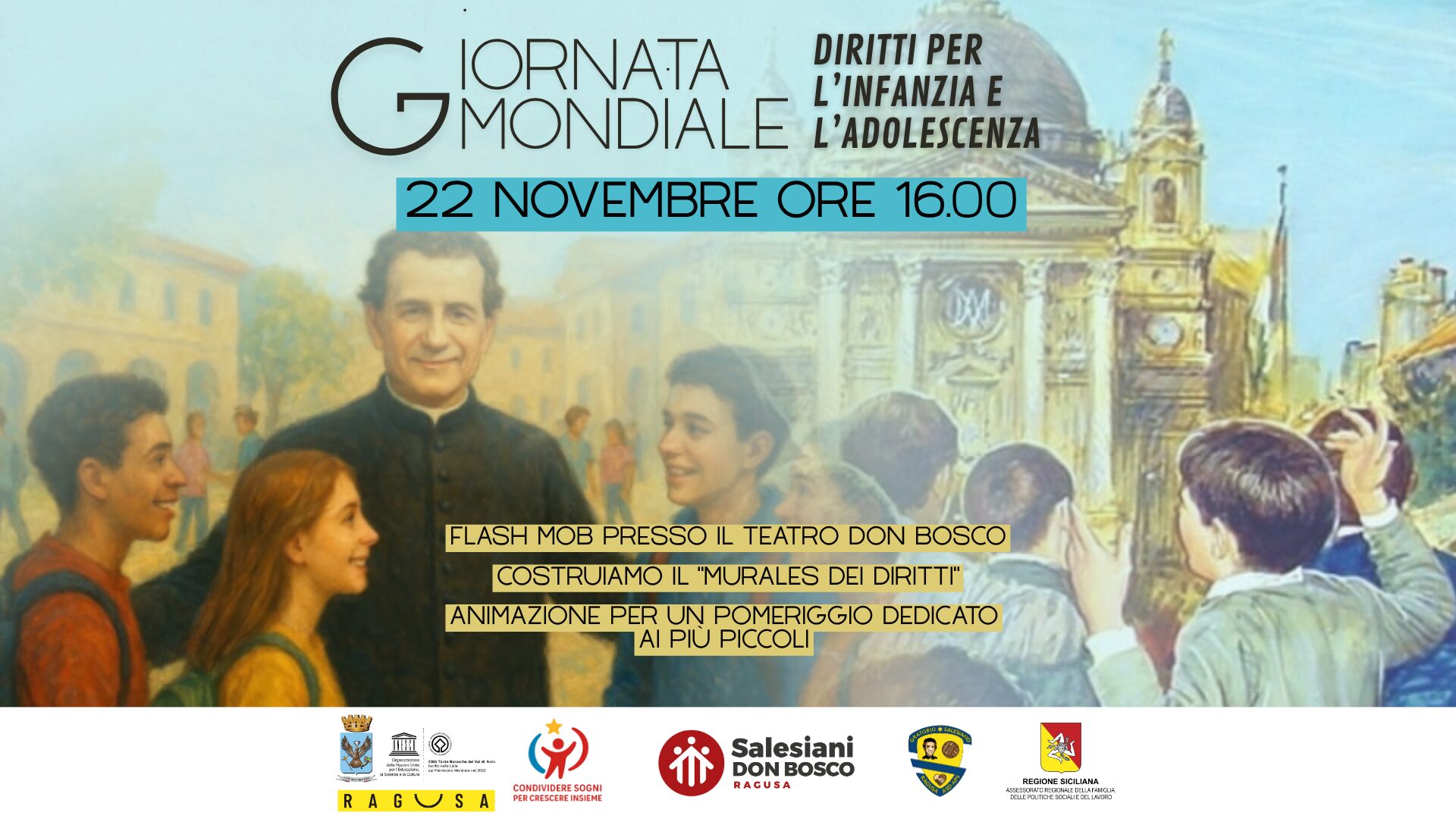 Diritti dell’Infanzia: evento il 22 novembre all’Oratorio Salesiano di Ragusa
