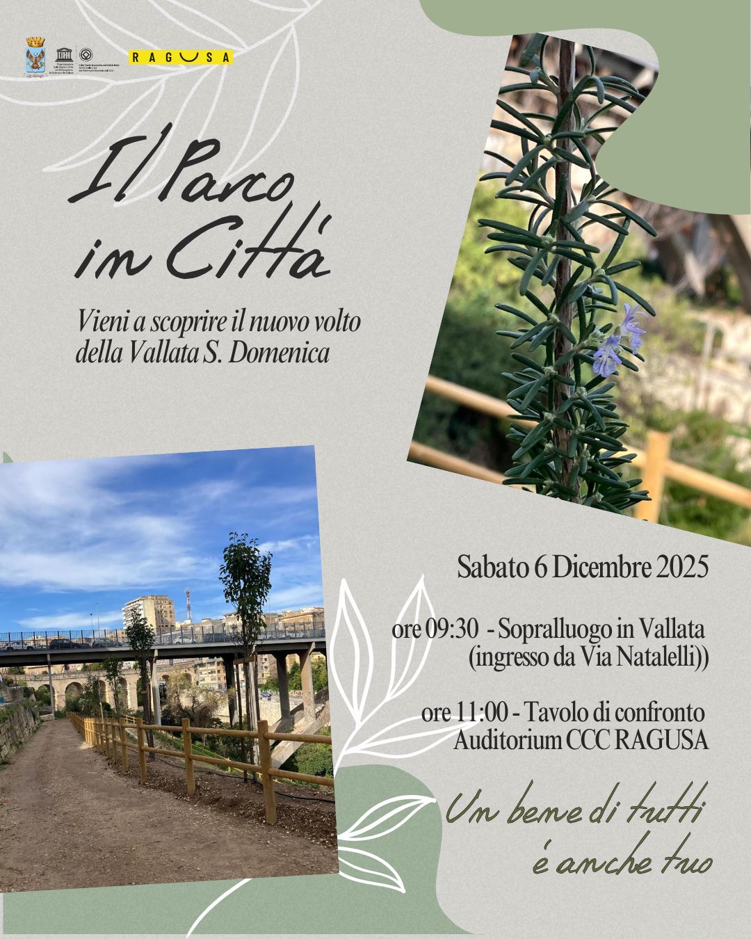“Il Parco in Città”: l’evento dedicato al futuro parco di Ragusa