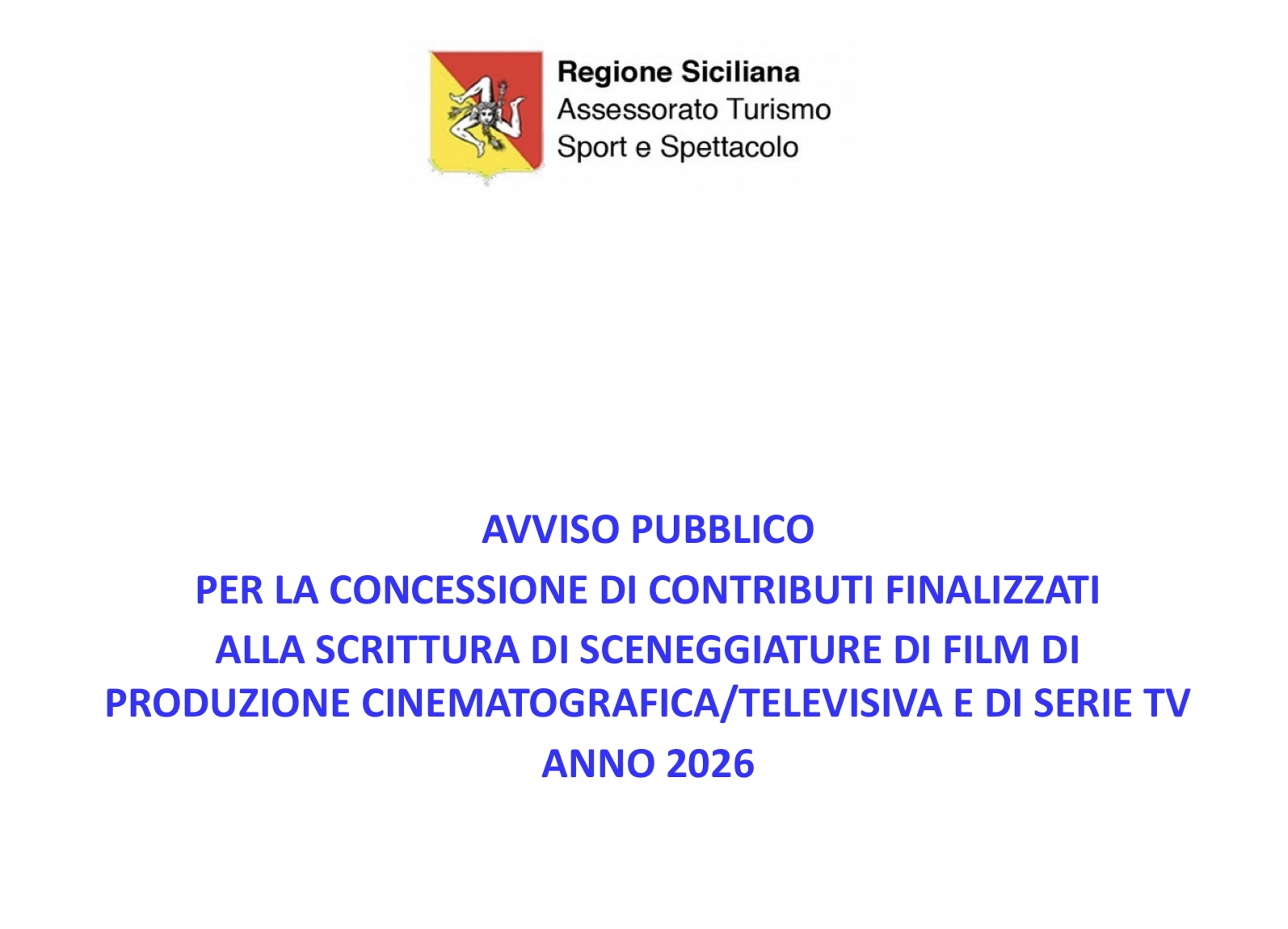 Cinema, contributi a progetti di finzione da girare in Sicilia nel 2026