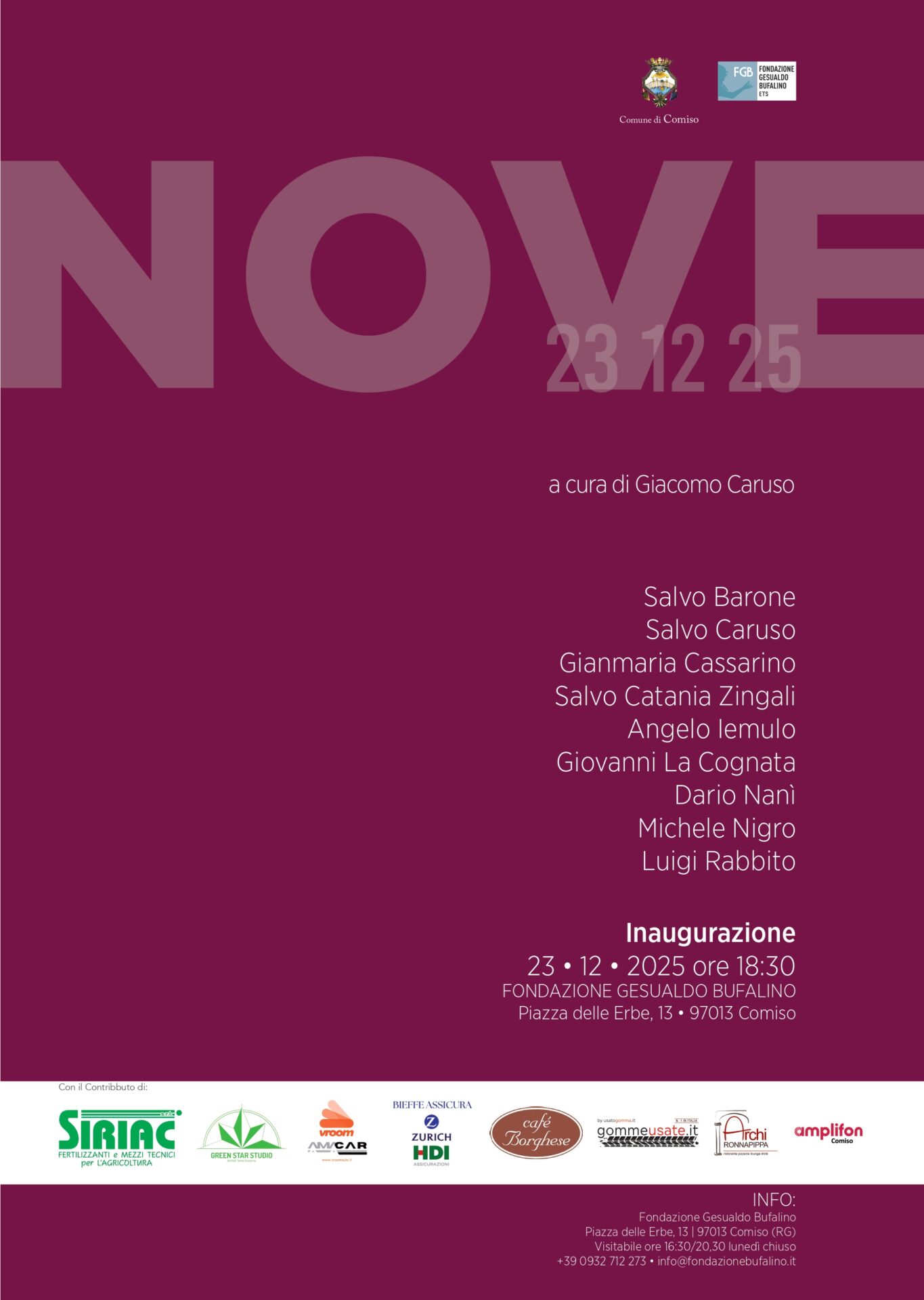 “NOVE”, la nuova iniziativa della Fondazione Gesualdo Bufalino