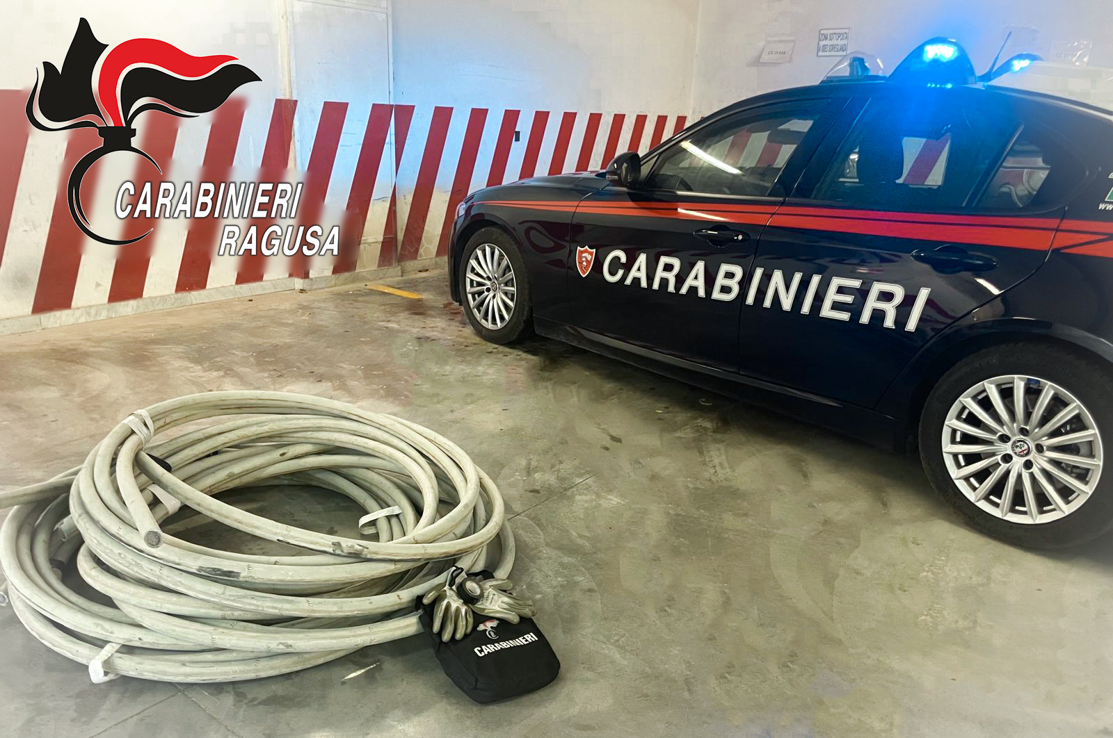 Ispica, colti sul fatto a tagliare i cavi, fuga e arresto dopo pochi minuti