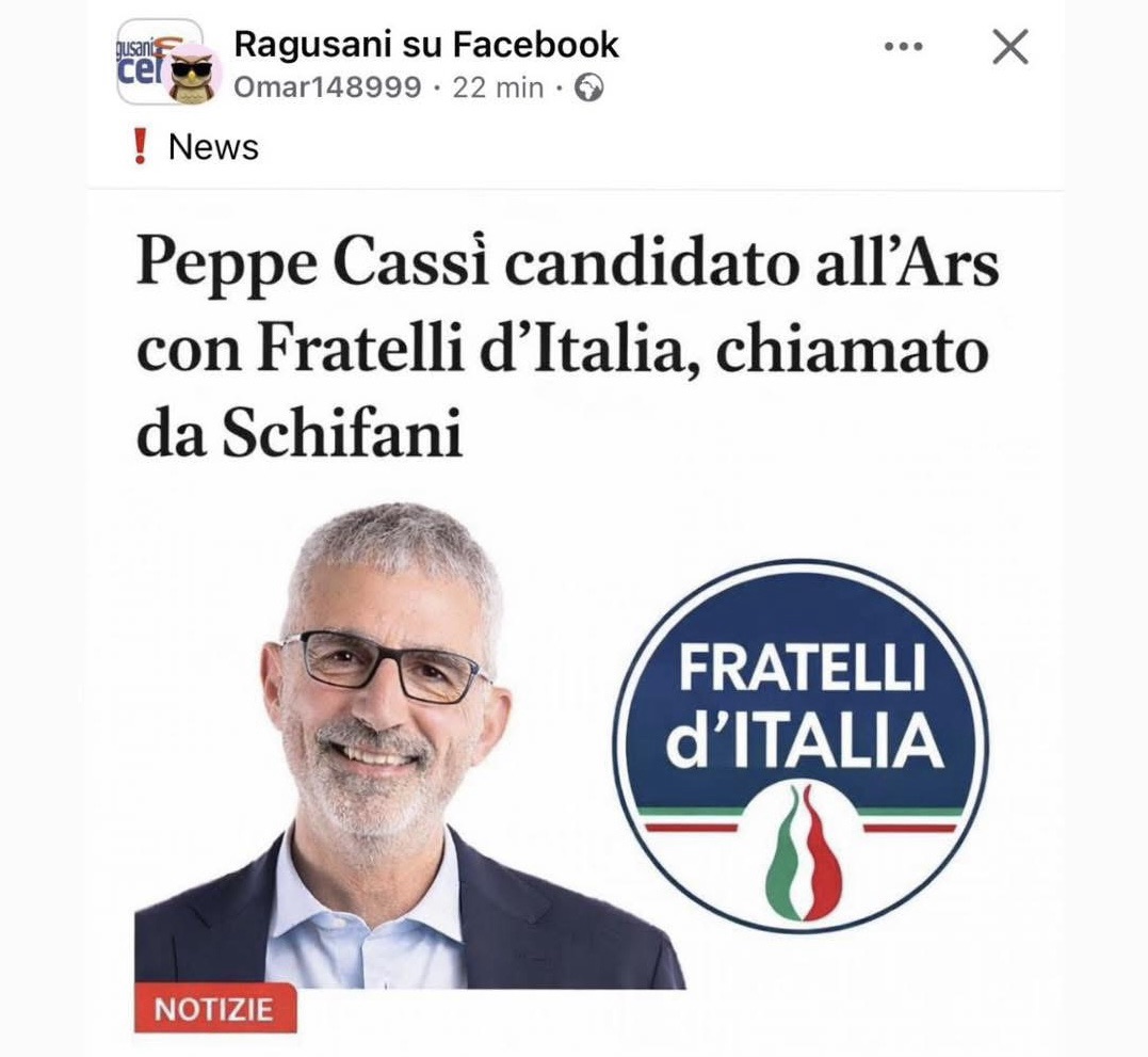 Da Schifani a Facebook, la bufala che accende la polemica a Ragusa