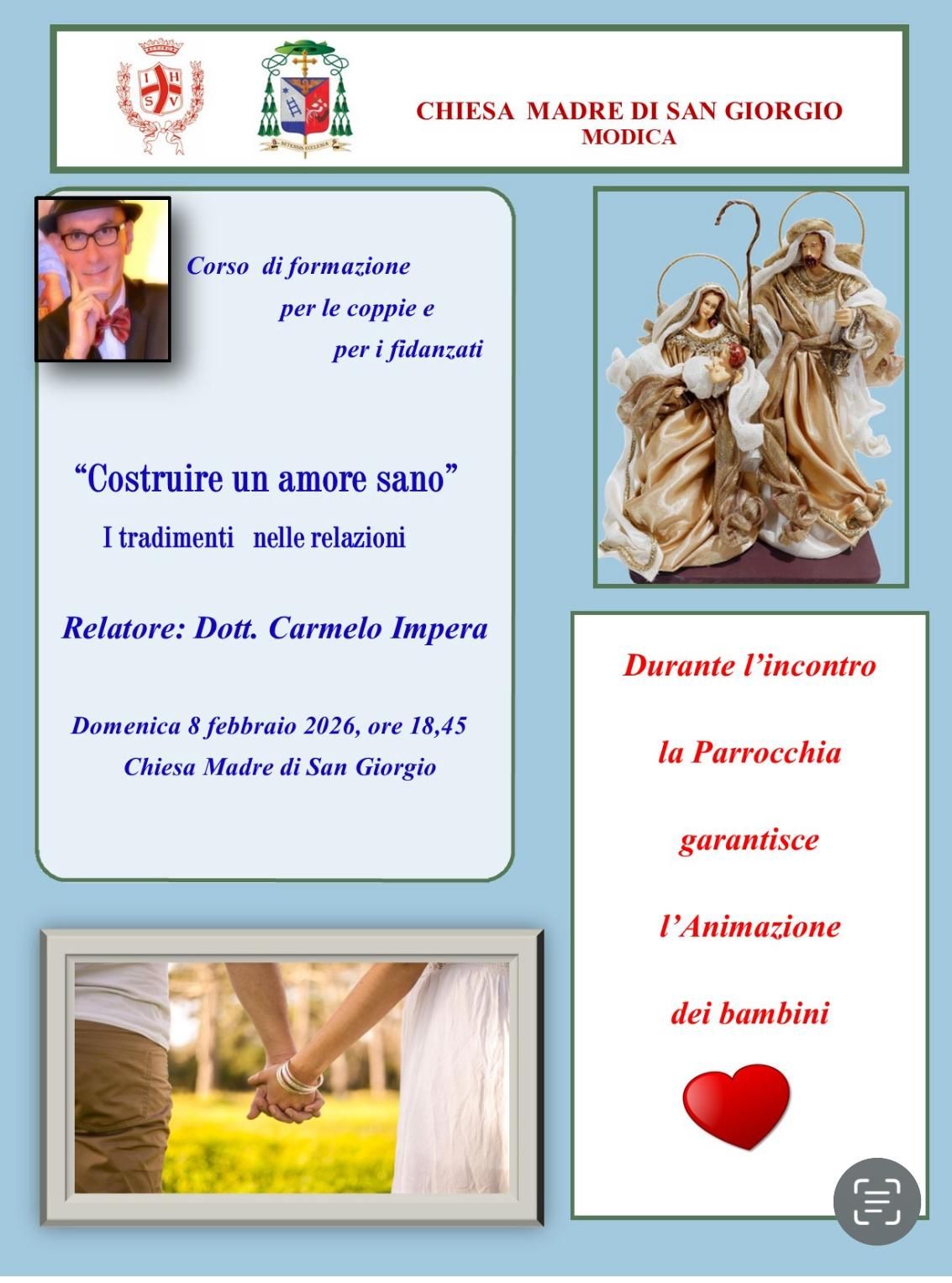 “Costruire un amore sano”: nella Chiesa Madre di San Giorgio un incontro sul tema dei tradimenti