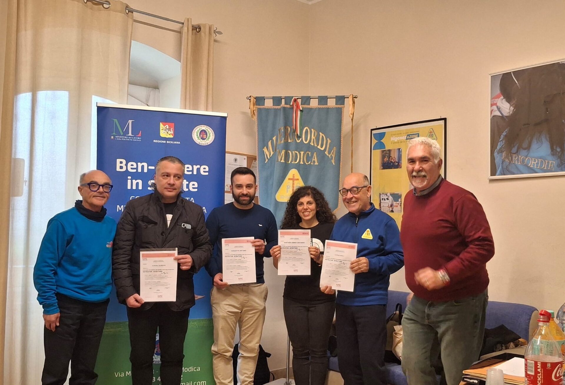 Modica, la Misericordia si arricchisce di quattro nuovi istruttori sanitari di BLSD
