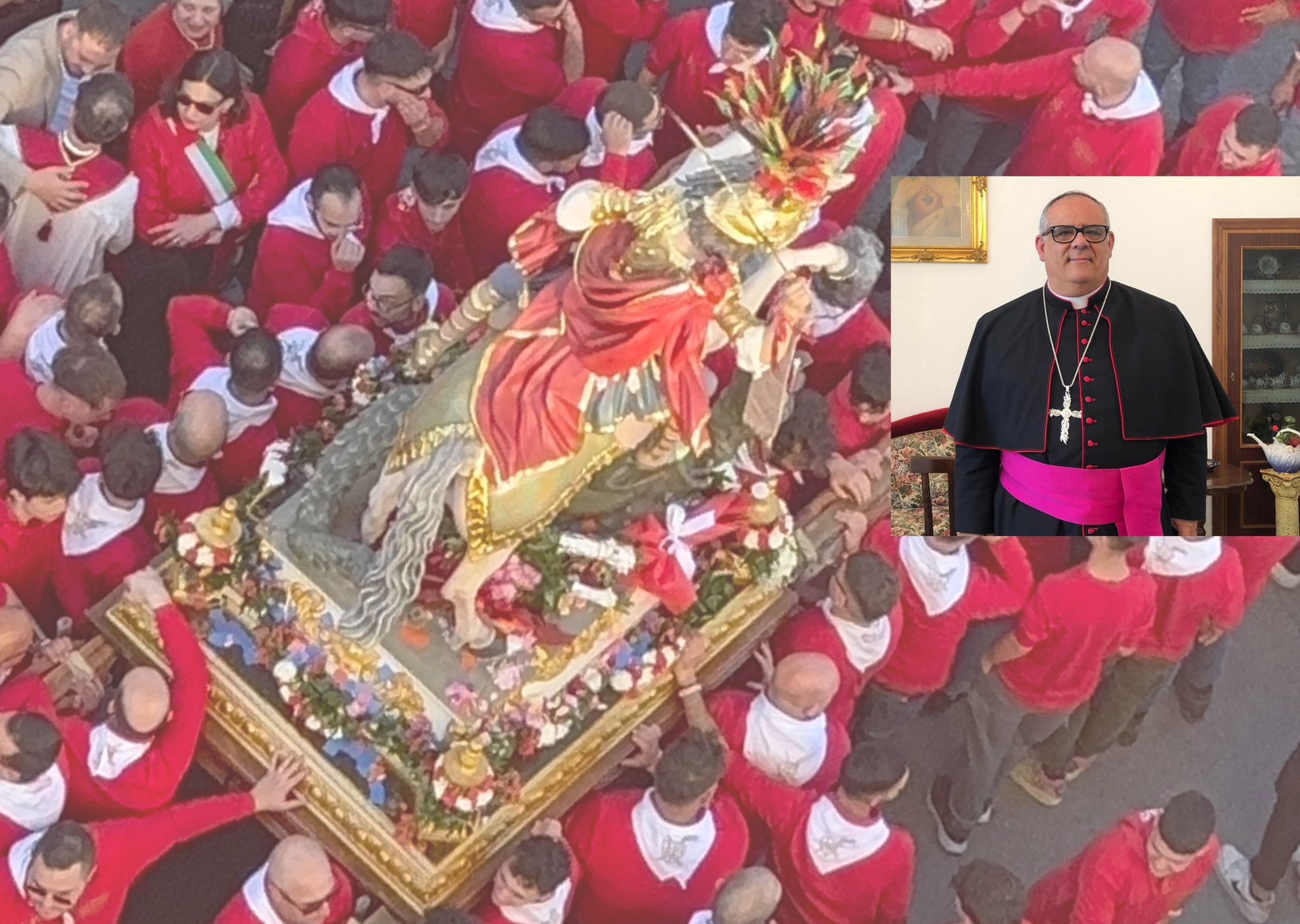 San Giorgio a Modica, a processione in corso il Vescovo Rumeo: “Troppo folklore e poca fede”