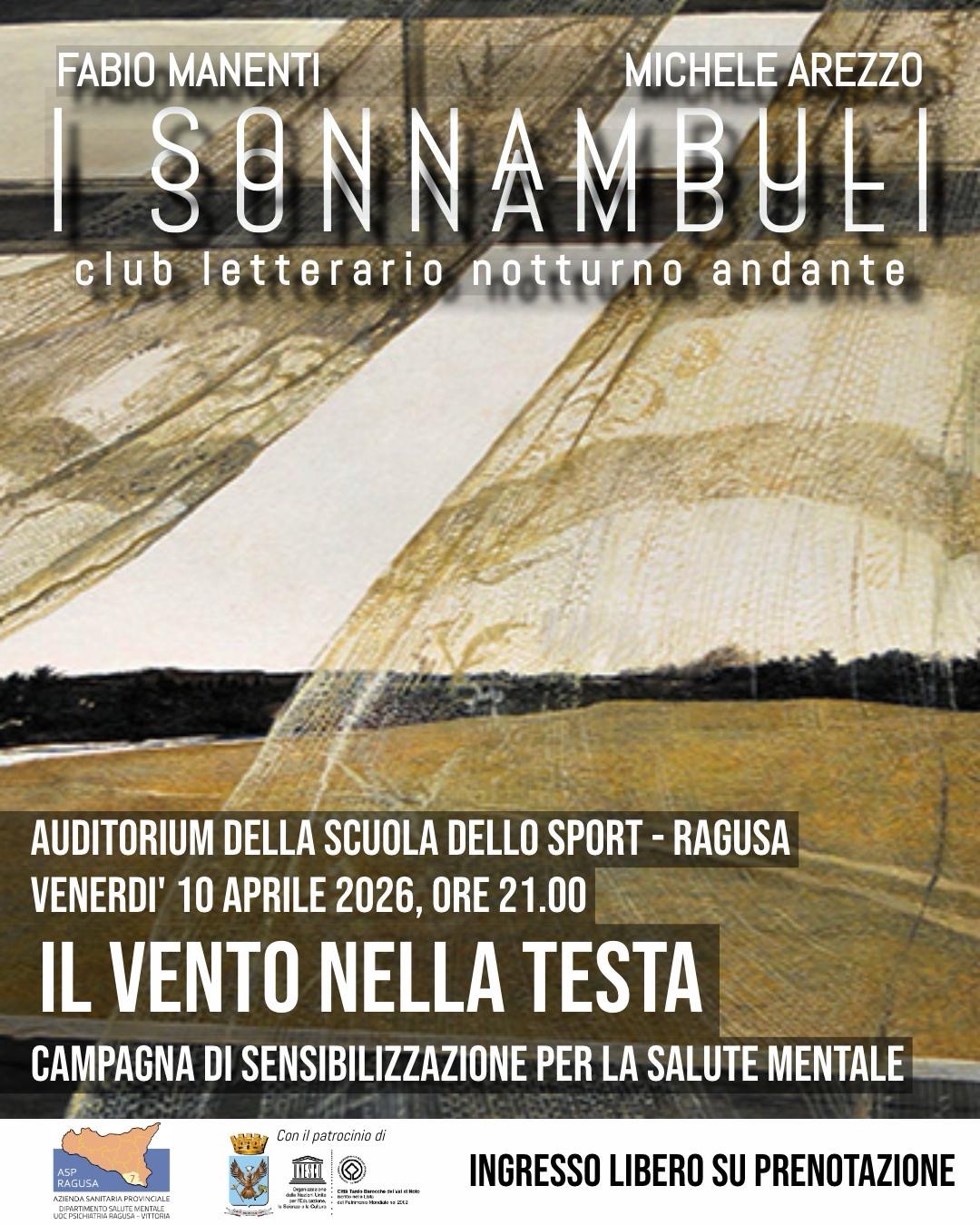 Ragusa, serata dedicata alla salute mentale con “Il vento nella testa”