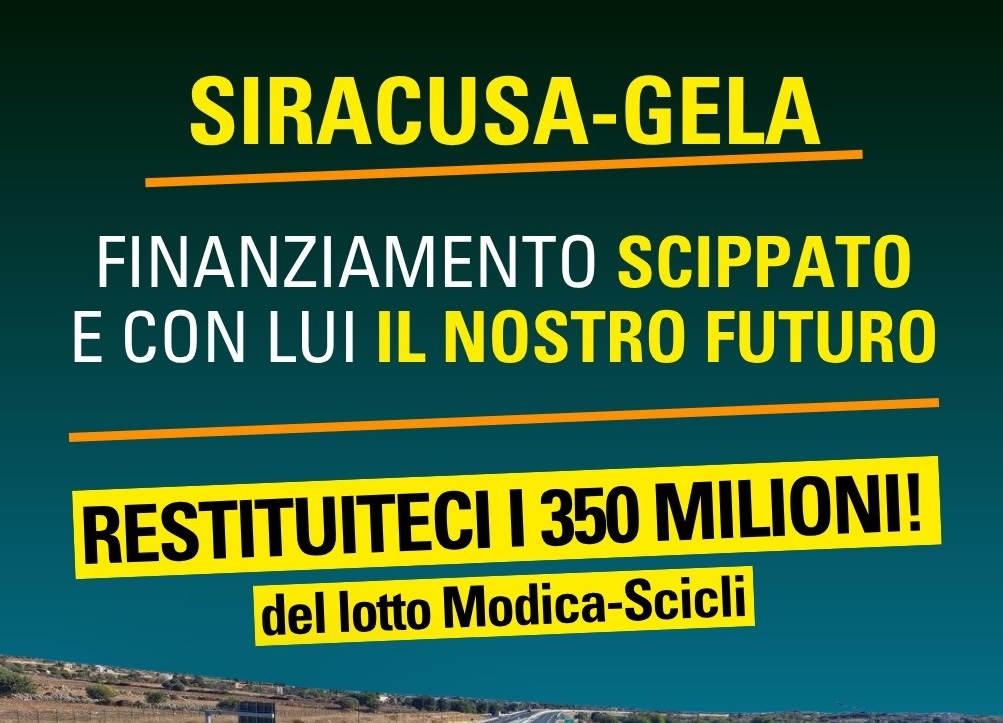 Autostrada Siracusa–Gela, flash mob del PD a Modica il 26 aprile: “Restituire i fondi”