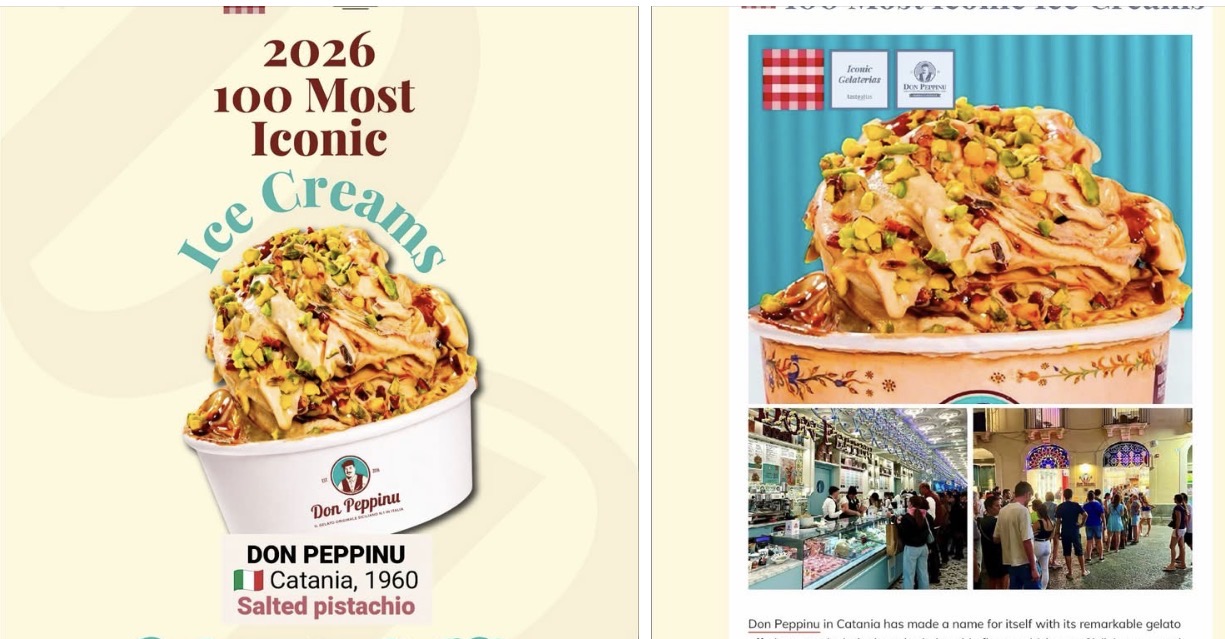 Modica, Don Peppinu tra i grandi del gelato mondiale, il “Brontessa” conquista TasteAtlas