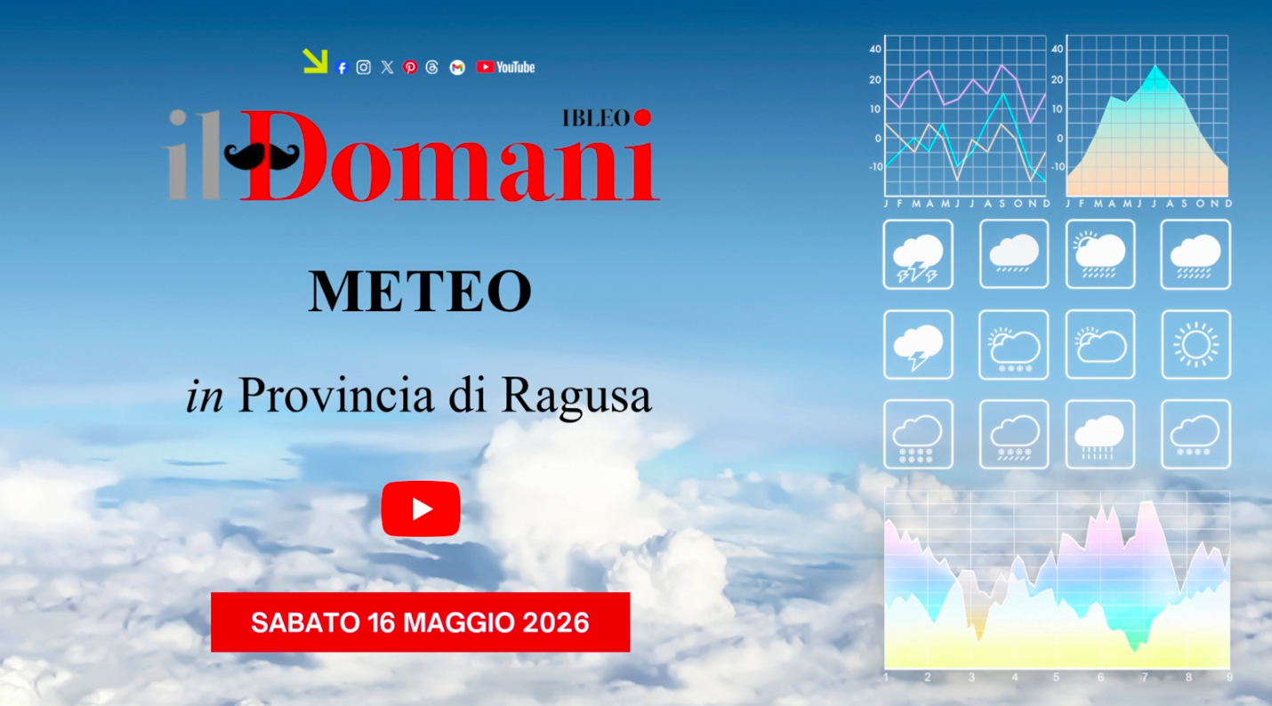 Previsioni meteo di sabato 16 maggio 2026 in Provincia di Ragusa