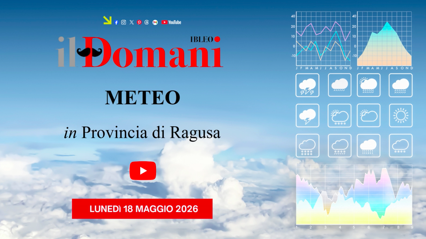 Previsioni meteo di lunedì 18 maggio 2026 in Provincia di Ragusa: cielo stabile, nubi sparse (Video)