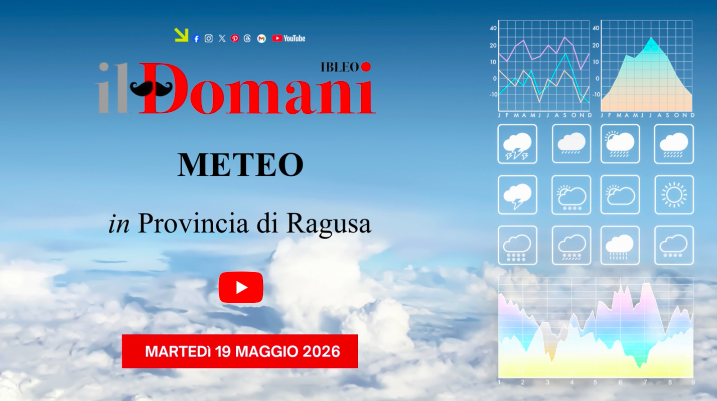 Previsioni meteo di oggi martedì 19 maggio 2026 in Provincia di Ragusa (Video)