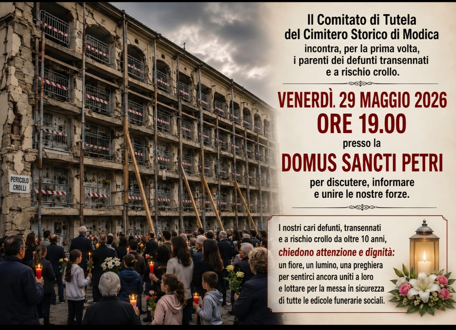 Modica, incontro pubblico sul cimitero storico: appello ai familiari dei defunti e ai cittadini