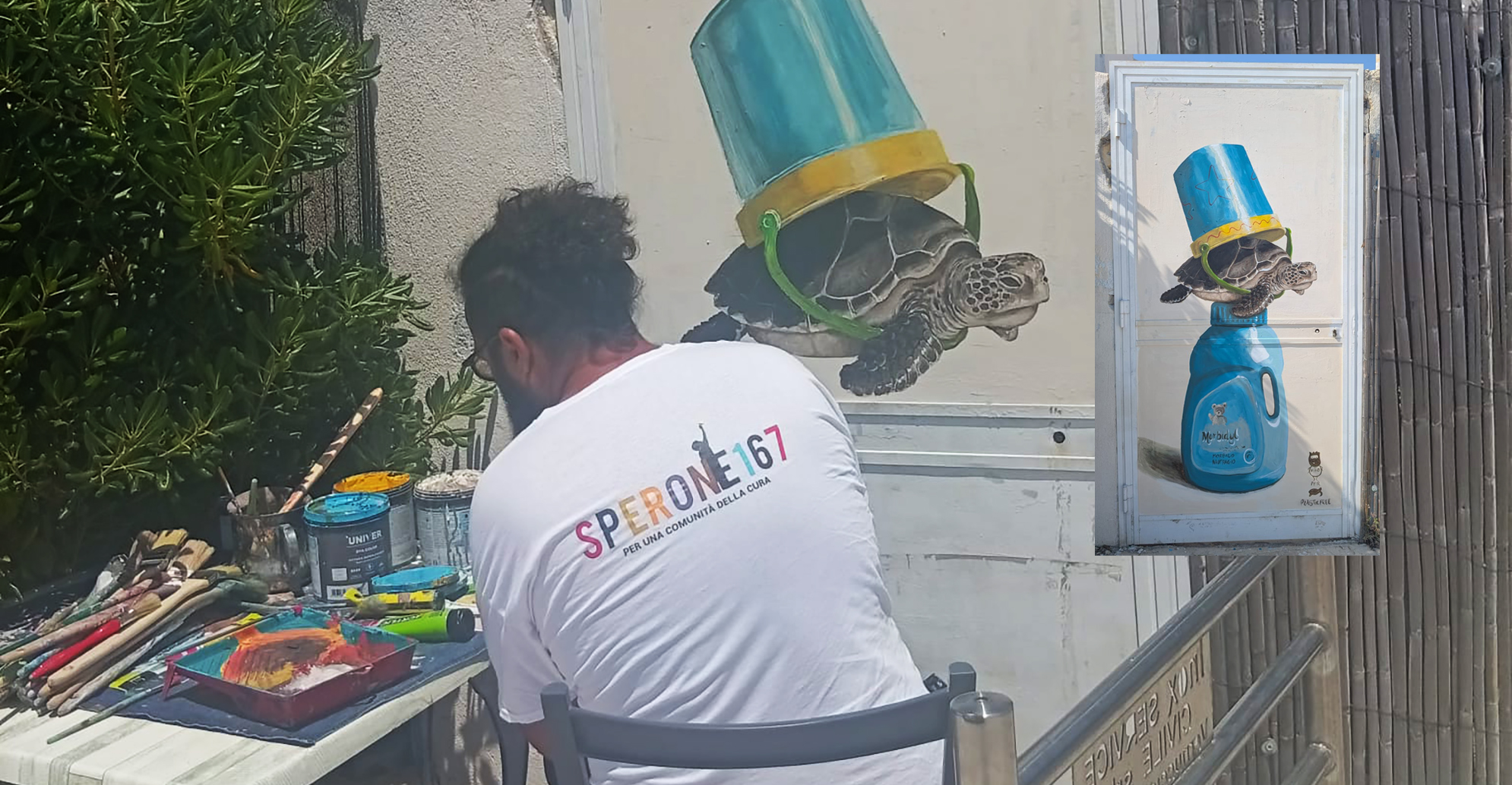 Marina di Modica incontra la street art: successo per la tappa di Nino Carlotta