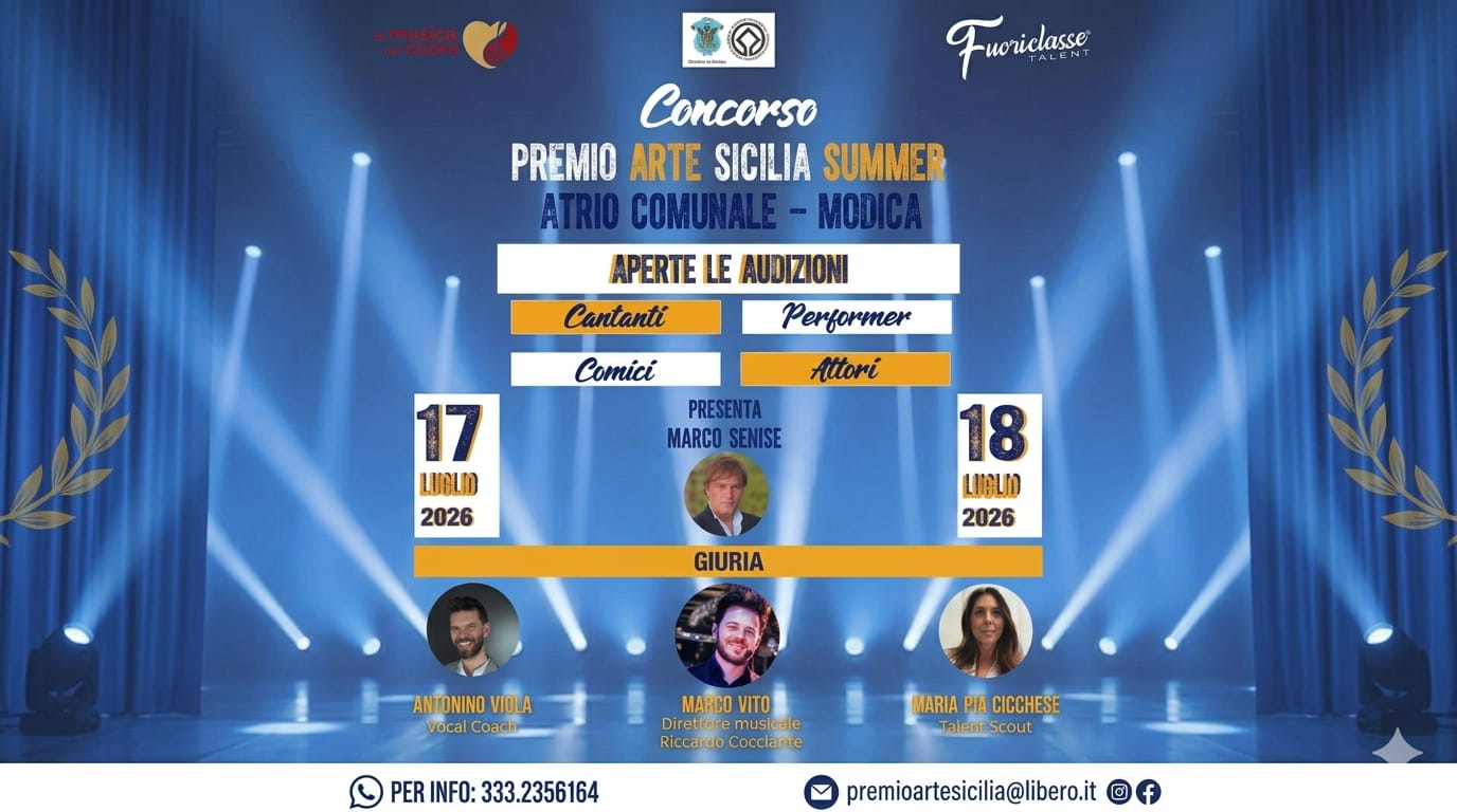 Torna il “Premio Arte Sicilia Summer”: caccia ai nuovi talenti della musica con una giuria d’eccezione